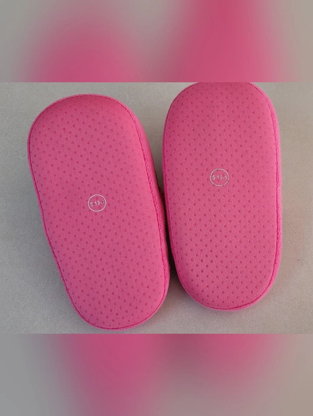Girls Hello Kitty Pink & Silver Plush Slide Slippers